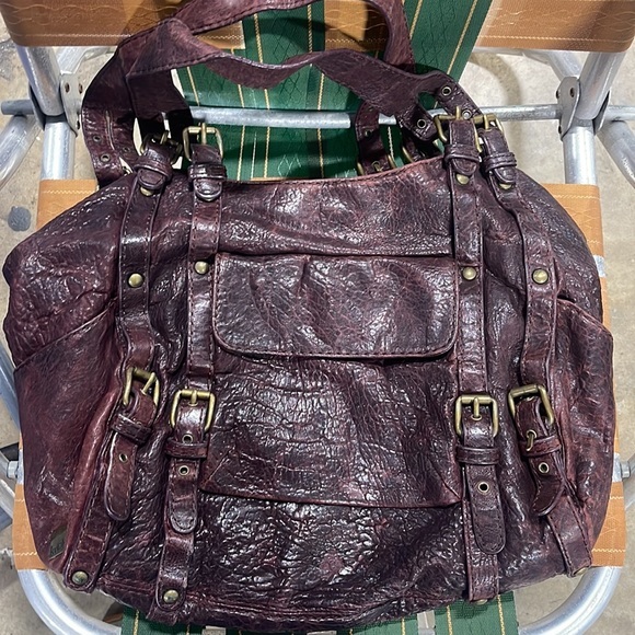 Kooba Handbags - Kooba Paige Maroon Leather Satchel boho